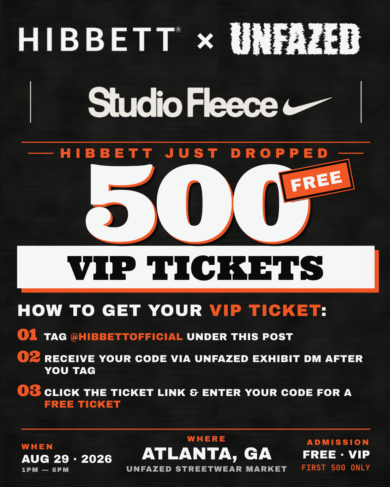Hibbett x Unfazed · 500 free VIP tickets